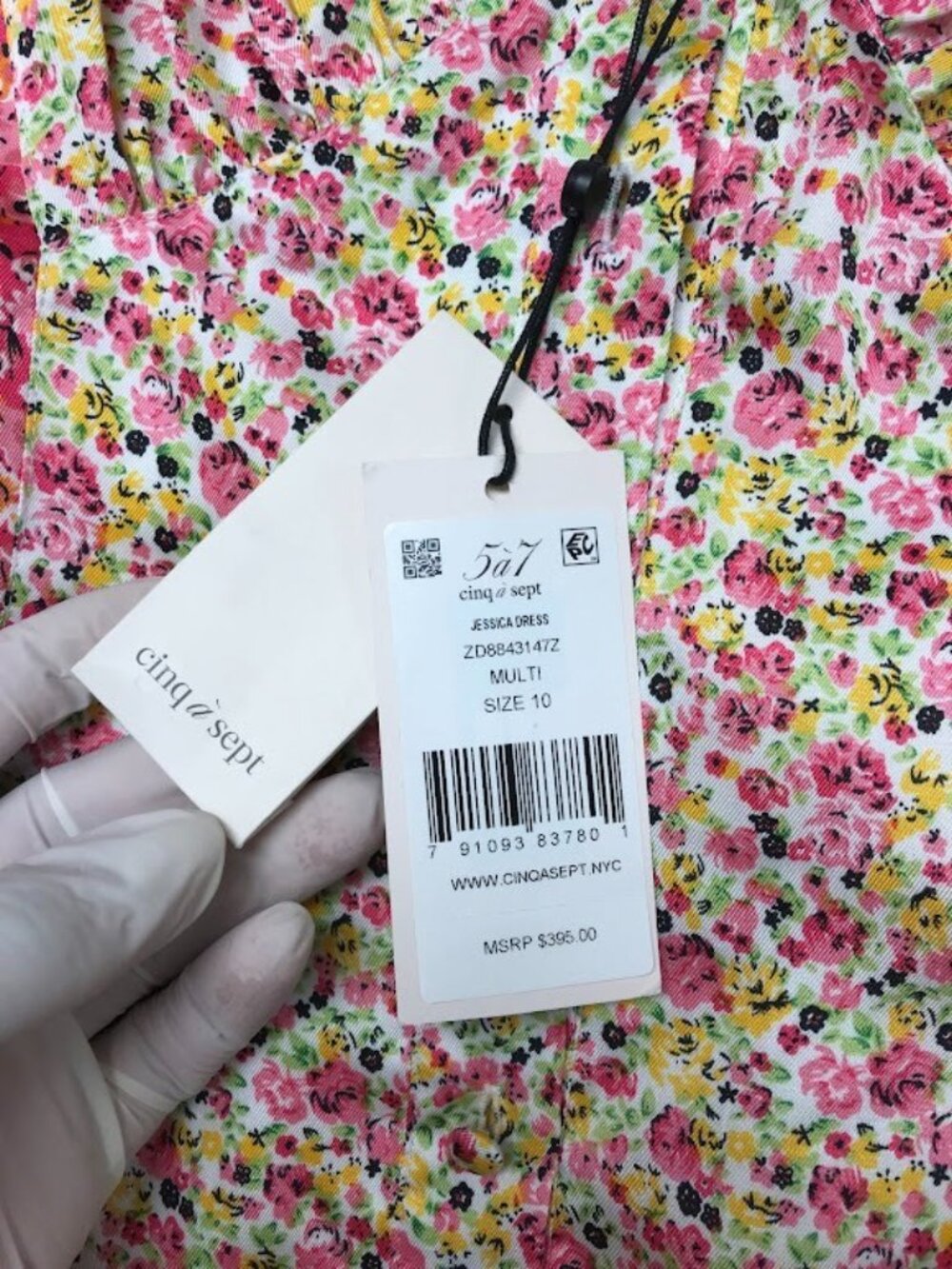 NWT Cinq A Sept Jessica Dress Ditzy Floral Pink Size 10 - Picture 6 of 13